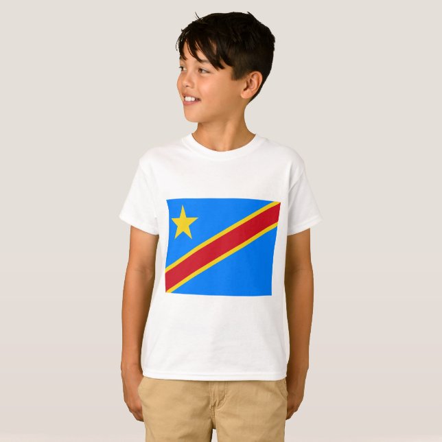 Democratic Republic of the Congo världsflagga Tee (Hel framsida)