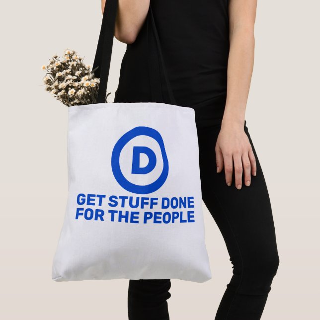 Democrats Get Stuff Done For The People Tote Tygkasse (Närbild)