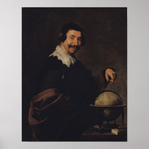 Democritus eller manen med ett jordklot poster