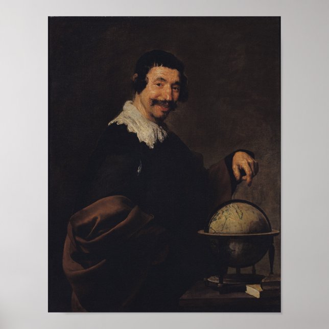 Democritus eller Mannen med en globe Poster (Framsidan)