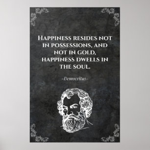 Democritus vis citat. Motiverande Poster