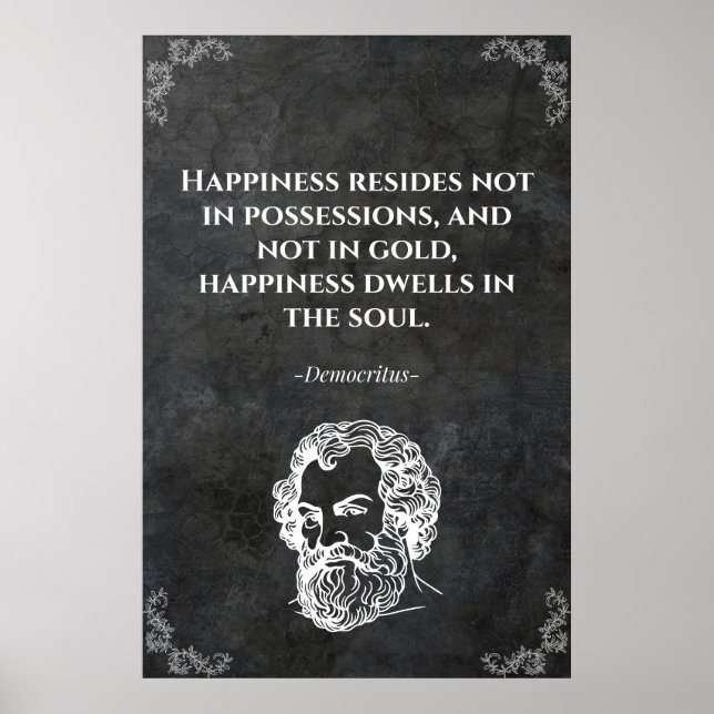 Democritus vis citat. Motiverande Poster (Framsidan)