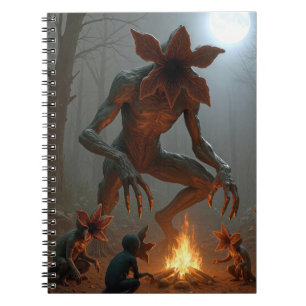 Demogorgon-varelser runt en lägereld anteckningsbok