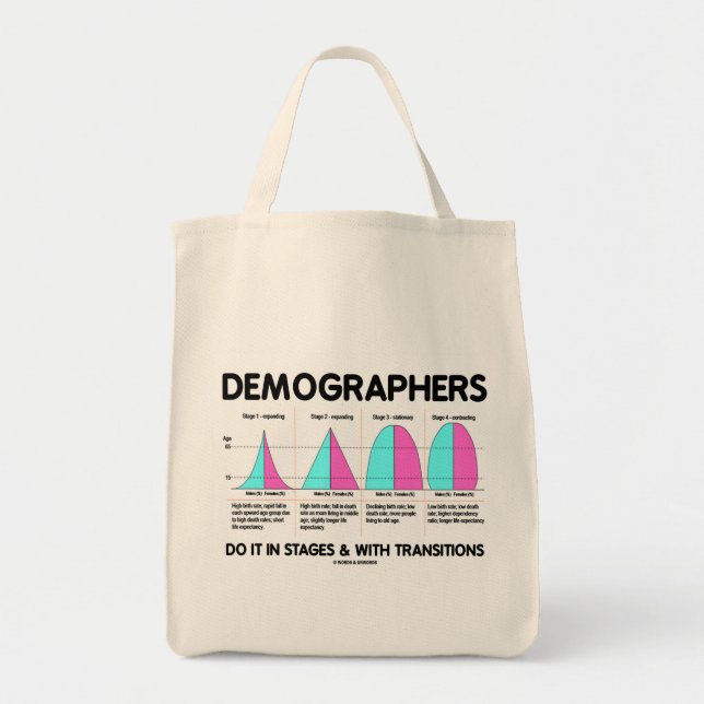 Demographers gör det stegvis & med övergångar tygkasse (Framsidan)