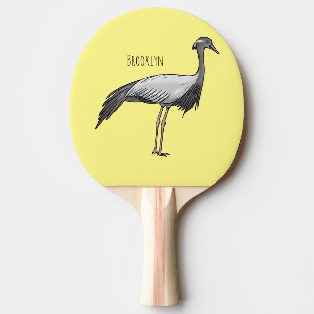 Demoiselle crane bird cartoon illustration pingisracket (Framsidan)