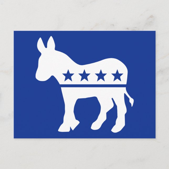 Demokrat Donkey Postcard Vykort (Framsida)