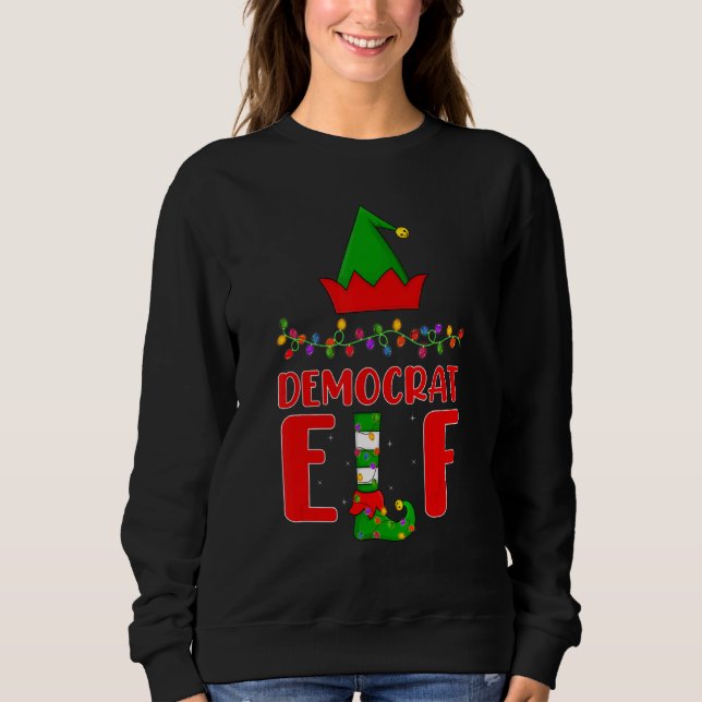 Demokrat Elf Matching Family Lighting jul T Shirt (Framsida)
