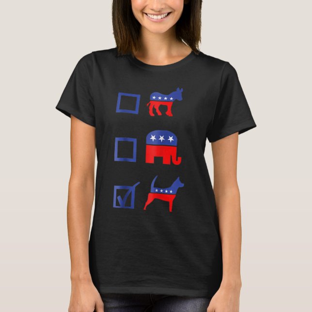 Demokrat Republikan Rösta Hund T Shirt (Framsida)
