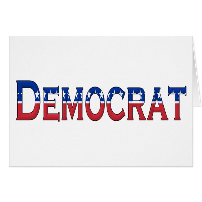 Demokrat Stars och stripes Logotyp Hälsningskort (Framsidan Horizontal)
