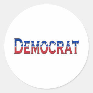 Demokrat Stars och stripes Logotyp Runt Klistermärke