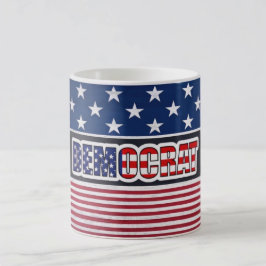 Demokratamerika Flagga Stil Kaffemugg
