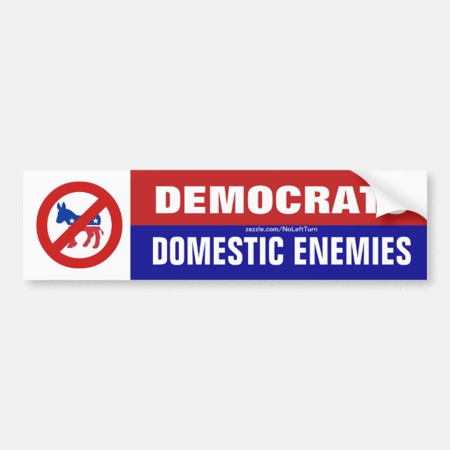 Demokrater är Domesticens fiender Bumper Sticker Bildekal (Framsidan)