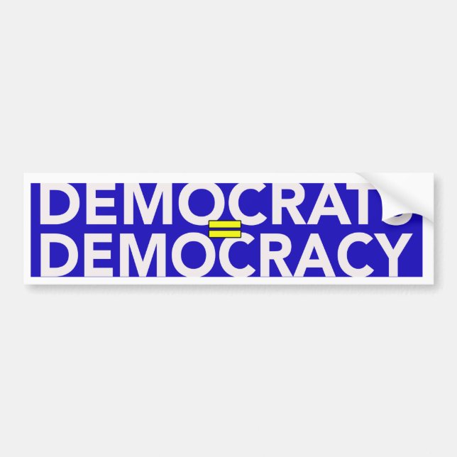 DEMOKRATER = DEMOKRATI BUMPER STICKER BILDEKAL (Framsidan)