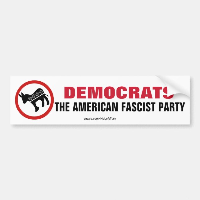 Demokrater Det Amerikanska Fascistpartiet Bildekal (Framsidan)