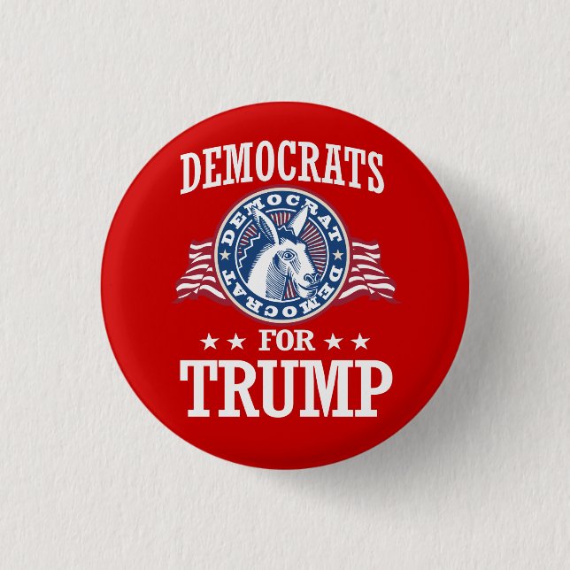 DEMOKRATER FÖR TRUMP KNAPP (Framsida)