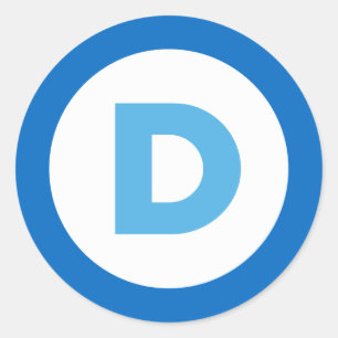 demokrater runt klistermärke