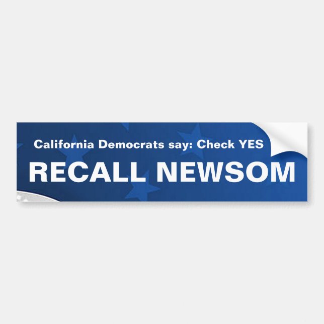 Demokrater säger ja till Recall Newsom Bildekal (Framsidan)