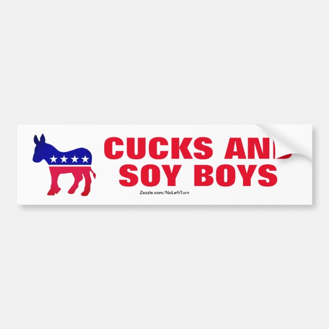 Demokraterna är kukar och soja Boys Bumper Sticker Bildekal (Framsidan)