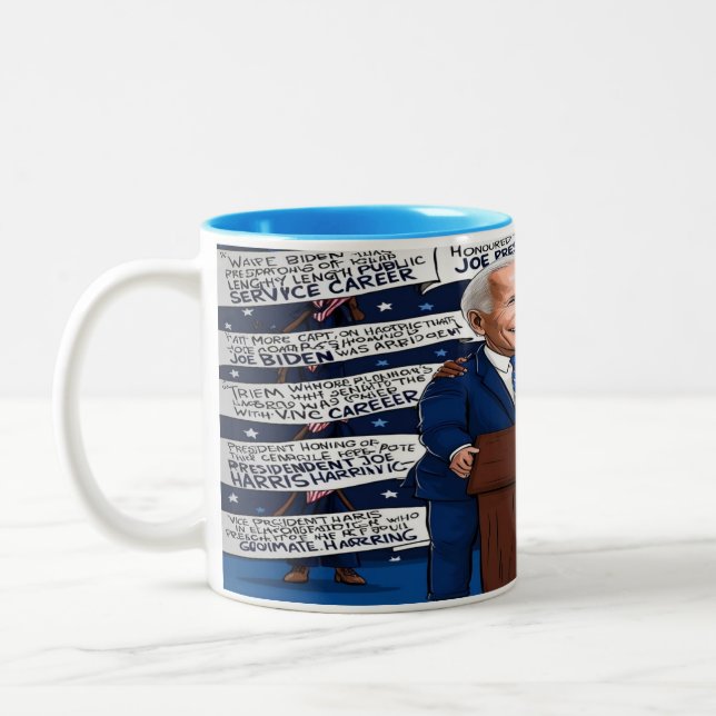 Demokraterna Honor Biden, Embrace Harris - 11oz Ce Två-Tonad Mugg (Vänster)