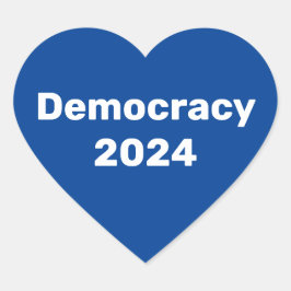 Demokrati 2024 Presidentval Hjärtformat Klistermärke