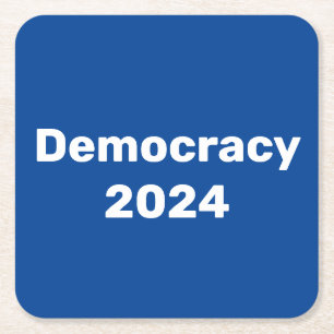 Demokrati 2024 Presidentval Underlägg Papper Kvadrat