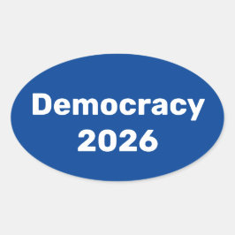 Demokrati 2026 Halvtidsval Ovalt Klistermärke