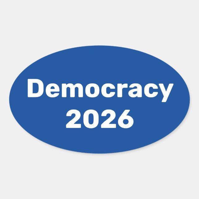 Demokrati 2026 Halvtidsval Ovalt Klistermärke (Framsida)