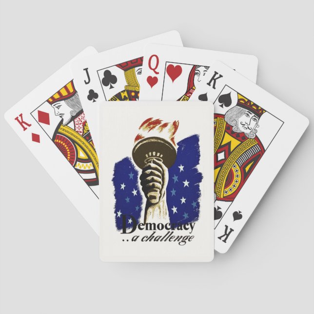 Demokrati A Challenge, Poster med Liberty's Torch Casinokort (Baksidan)