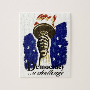 Demokrati A Challenge, Poster med Liberty's Torch Pussel