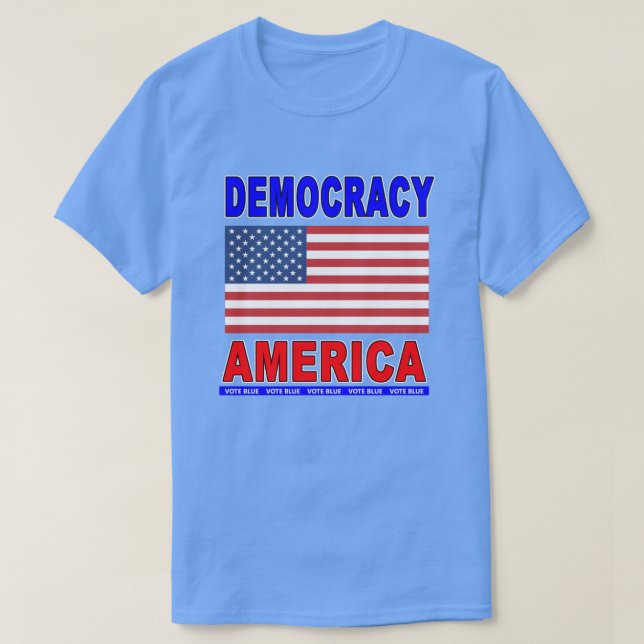 Demokrati America Flagga T Shirt (Design framsida)