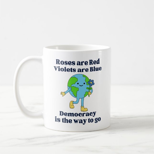 DEMOKRATI ÄR VÄGEN ATT GÅ. KAFFEMUGG (Vänster)
