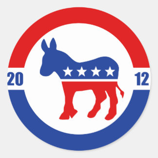 Demokrati Donkey Round Sticker Runt Klistermärke