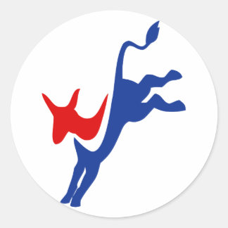 Demokrati Donkey Round Sticker Runt Klistermärke