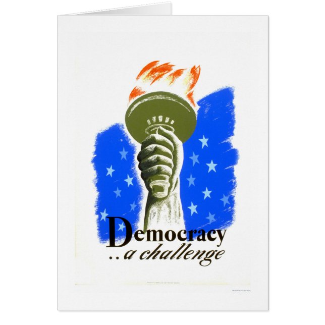 Demokrati en utmaning 1940 WPA Hälsningskort (Framsidan)