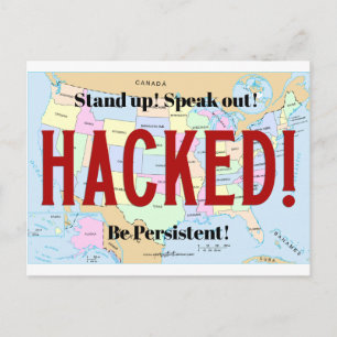 Demokrati hackat! Vidta åtgärder Politik Vykort