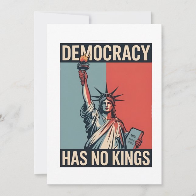 Demokrati Har Inga Kungar Liberty Status Amerikans Tack Kort (Framsida)