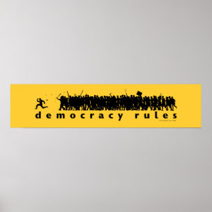Demokrati härskar den panorama- affischen poster