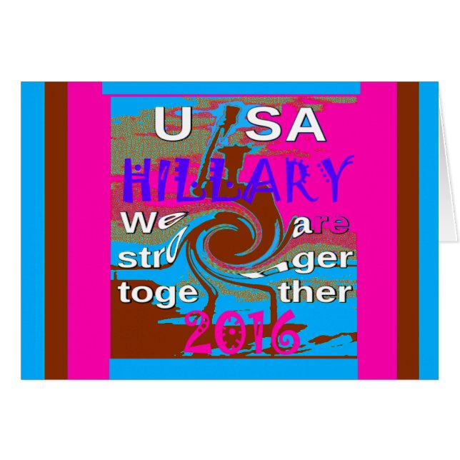 Demokrati Hillary For USA President Vi är starka Hälsningskort (Framsidan Horizontal)