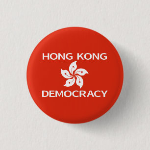 Demokrati Hongkong Orchid Flagga Knapp
