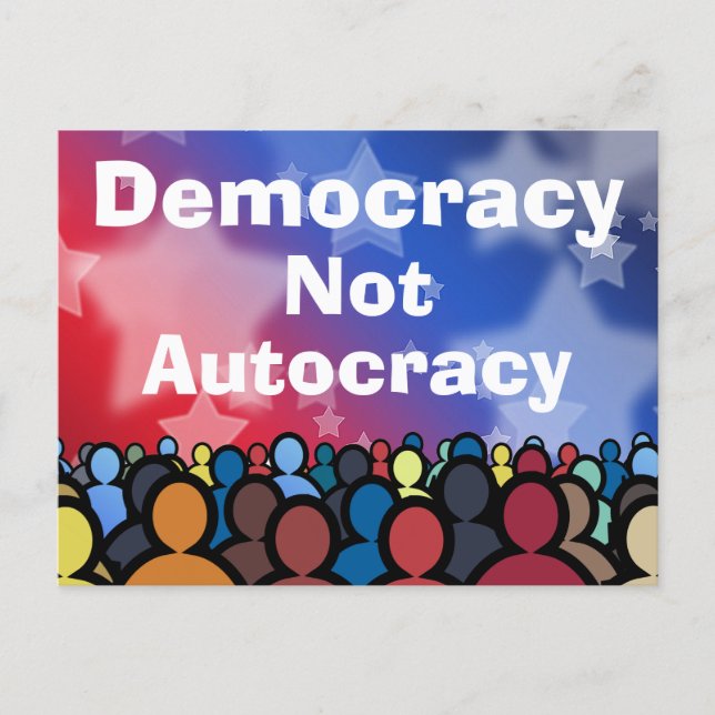 Demokrati Inte Autokrati Vykort (Framsida)