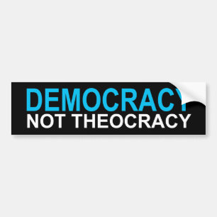 Demokrati, inte teokrati, Bumper Sticker Bildekal