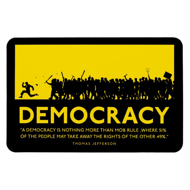 Demokrati Jefferson Quote Premium Magnet (Horisontell)