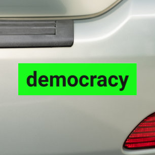 Demokrati modern typografi svart neon grönt coola bildekal