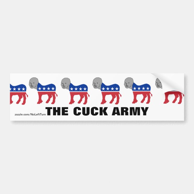 Demokrati NPC Cuck Army Bumper Sticker Bildekal (Framsidan)