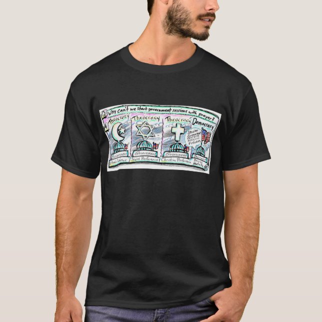 Demokrati över theocracyen t-shirt (Framsida)