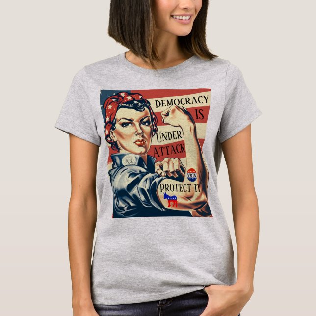 Demokrati/skydd IT-Shirt T Shirt (Framsida)