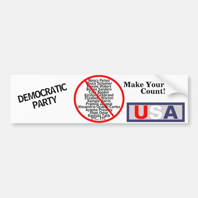 Demokrati USA Bildekal (Framsidan)