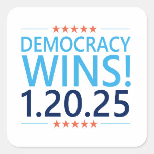 Demokrati Wins Kamala Harris 1.20.25 Fyrkantigt Klistermärke