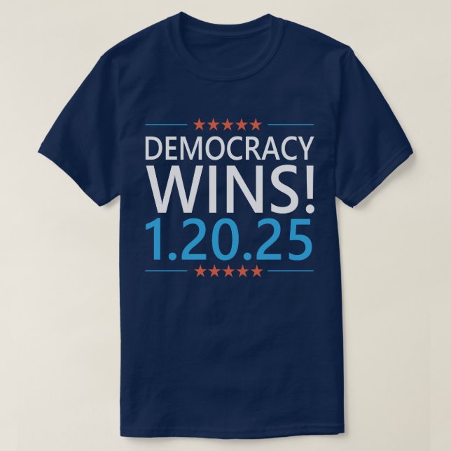 Demokrati Wins Kamala Harris 1.20.25 T Shirt (Design framsida)