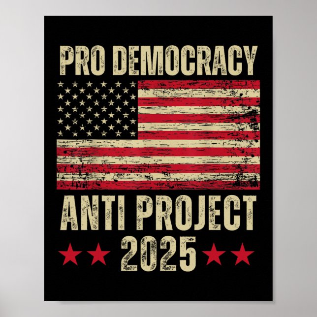 Demokratiantiprojekt 2025 Stoppa Project 2025 Anti Poster (Framsidan)